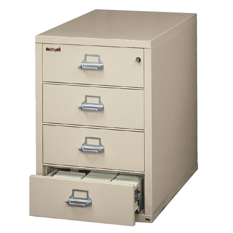 FireKing Card Check and Note Fireproof File Cabinet - 4 Drawer - 25W 31D - 4-2536-C