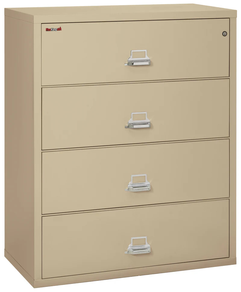 FireKing Classic High Security Lateral Fireproof File Cabinet - 4 Drawer - 44W 22D - Letter Legal - 4-4422-C