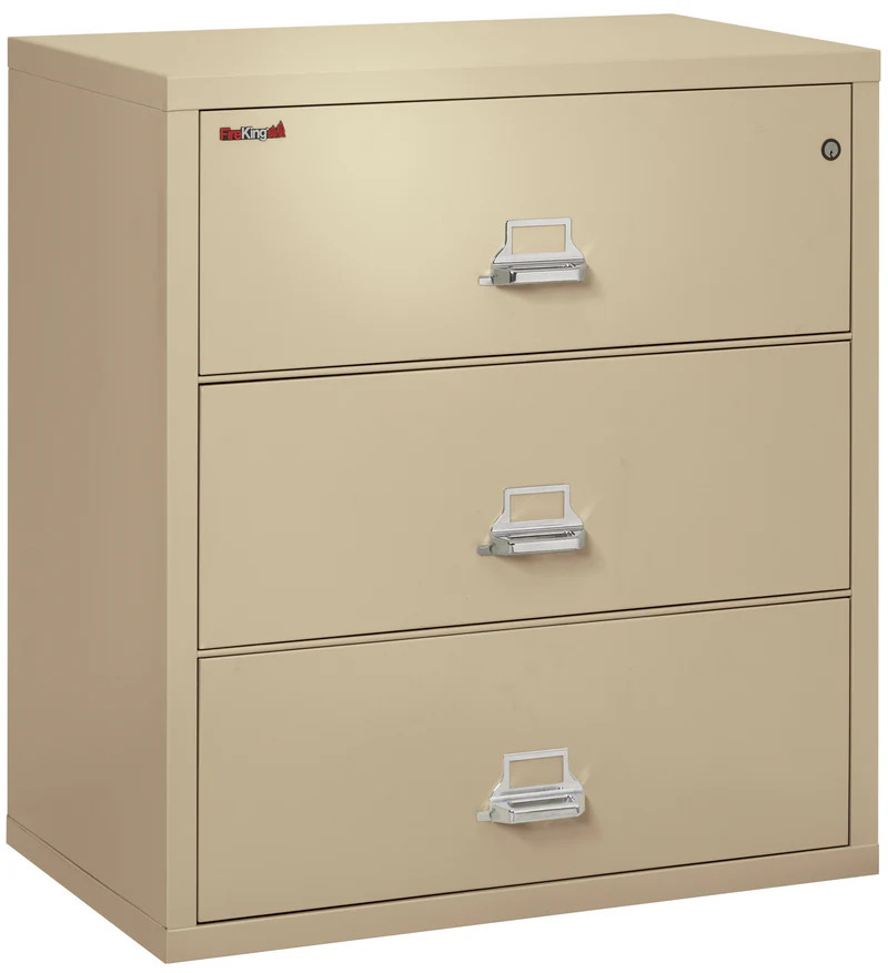 FireKing Classic High Security Lateral Fireproof File Cabinet - 3 Drawer - 38W 22D - Letter Legal - 3-3822-C