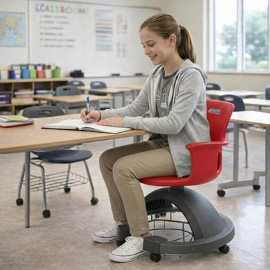 Red Ethos 18-Inch Storage-Base Swivel Chair with Backpack Storage and Hard Casters - alternate view (25 