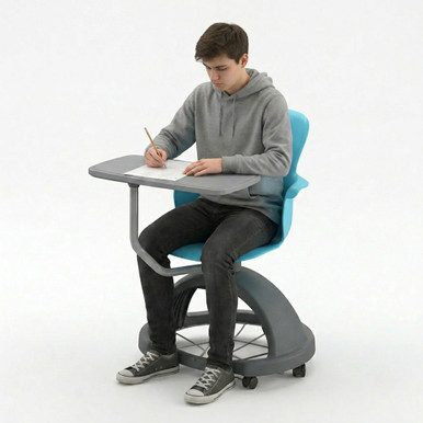 Sky Ethos 18-Inch Storage-Base Swivel Chair with Adjustable Worktop, Backpack Storage, and Soft-Roll Casters - alte