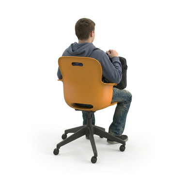 Orange Ethos 5-Star Base Swivel Chair with Soft-Roll Casters - detail view (25 in W x 20 in D x 