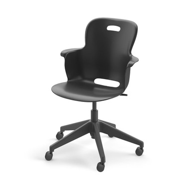 Black Ethos 5-Star Base Swivel Chair with Hard Casters