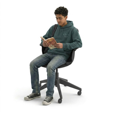 Black Ethos 5-Star Base Swivel Chair with Hard Casters - alternate view (25 in