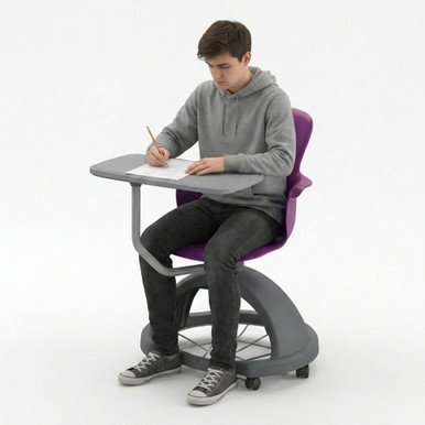 Purple Ethos 18-Inch Storage-Base Swivel Chair with Adjustable Worktop, Backpack Storage, and Soft-Roll Casters - a