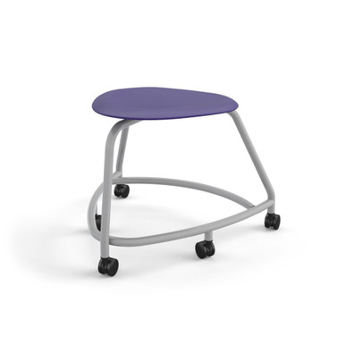 Navy Backless 360 Classroom Chair with Hard Caster Wheels