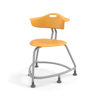 Orange 360 Classroom Chair with Back, Floor Glides