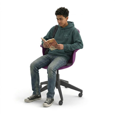 Purple Ethos 5-Star Base Swivel Chair with Soft-Roll Casters - alternate view (25 in W x 20 in D