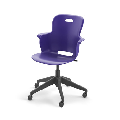 Navy Ethos 5-Star Base Swivel Chair with Hard Casters