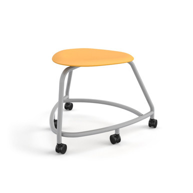 Orange Backless 360 Classroom Chair with Hard Caster Wheels