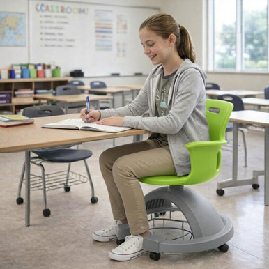 Green Apple Ethos 18-Inch Storage-Base Swivel Chair with Backpack Storage and Soft-Roll Casters - alternate view (25 in W 