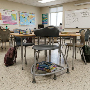 Red 360 Classroom Chair with Back, Bag Rack and Floor Glides - alternate view (26 in W x 31.25 in D x 26 in H)