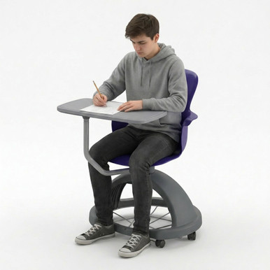 Navy Ethos 18-Inch Storage-Base Swivel Chair with Adjustable Worktop, Backpack Storage, and Hard Casters - alternate view (25 in 