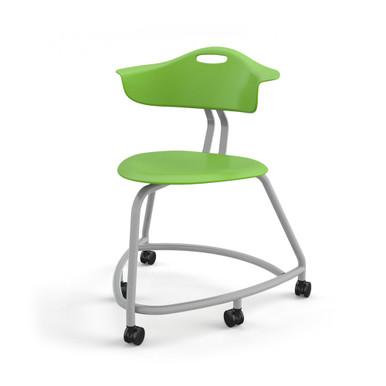 Green Apple 360 Classroom Chair with Back, Hard Caster Wheels