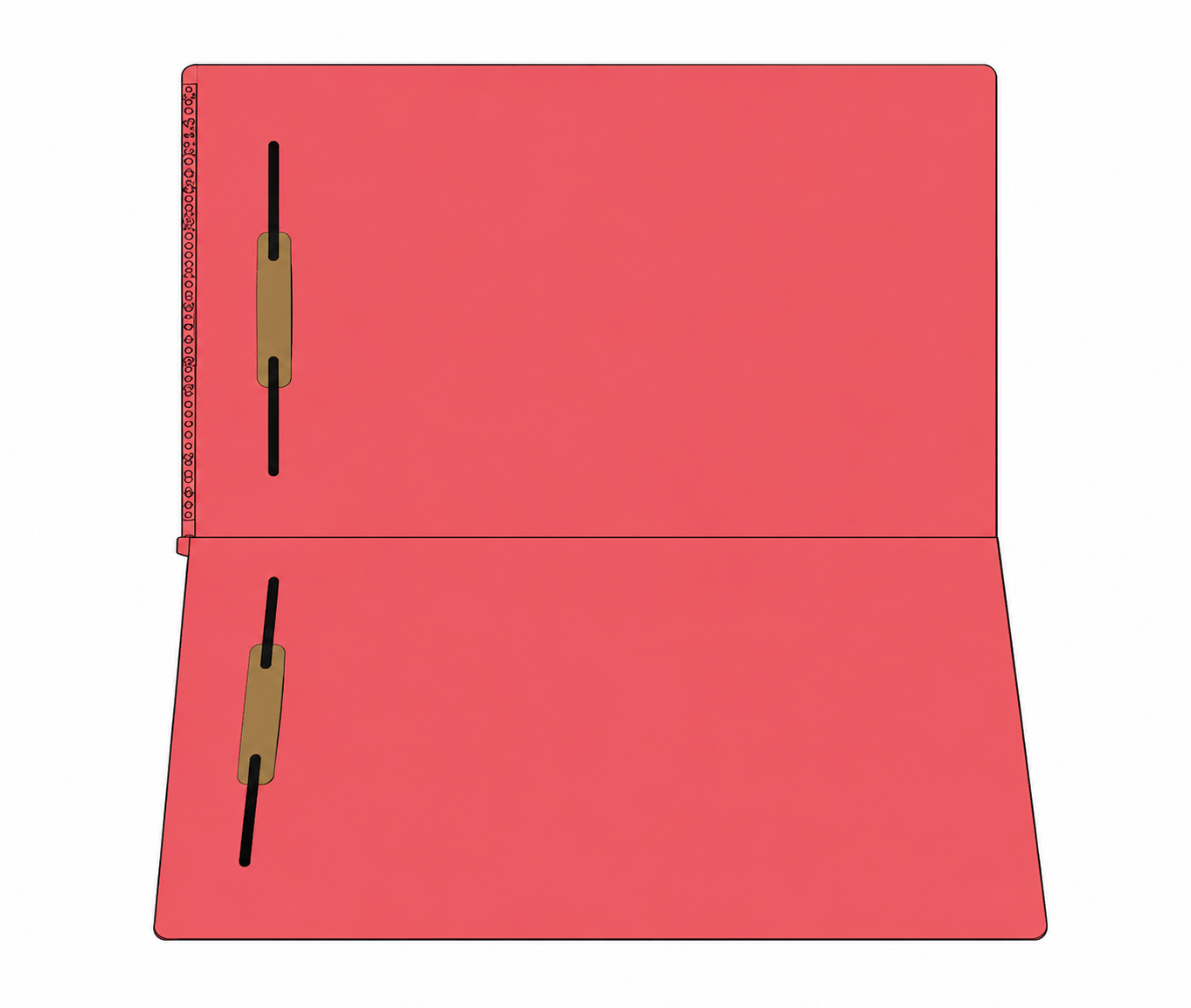 Kardex RED Legal Size Alpha Folders - 2 Heat bonded fasteners in 1 & 3 - 50 per box