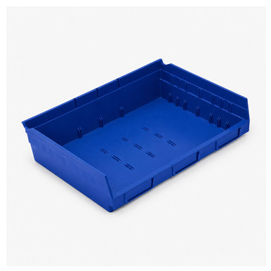 Economy Shelf Bin 16" x 12" x 4" - Blue - Case of 6