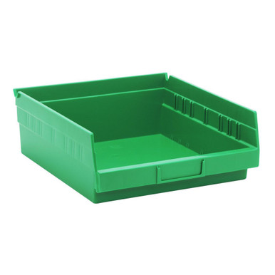 Economy Shelf Bin 12" x 11" x 4" - Green - Case of 8