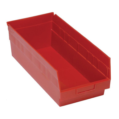 Economy Shelf Bin 18" x 8" x 6" - Red - Case of 10