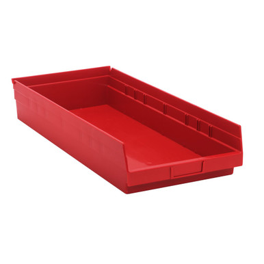 Economy Shelf Bin 24" x 11" x 4" - Red - Case of 6