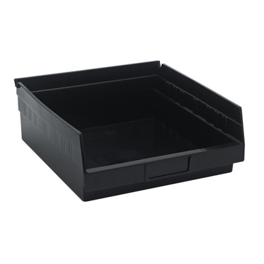 Economy Shelf Bin 12" x 11" x 4" - Black - Case of 8