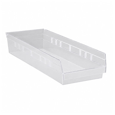 Economy Shelf Bin 24" x 4" x 4" - Clear - Case of 20