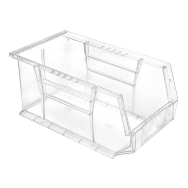 Ultra Stack and Hang Bins 14.75" W x 8.25" D x 7" H - Crystal Clear - Case of 12