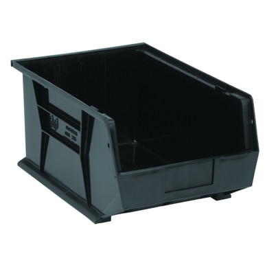 Ultra Stack and Hang Bins 16" W x 11" D x 8" H - Black - Case of 4