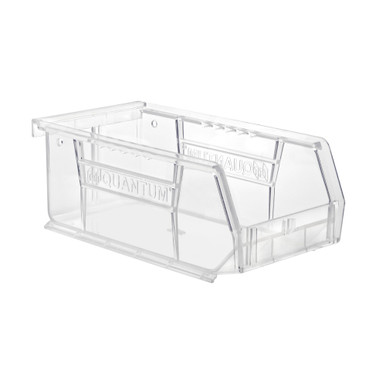 Ultra Stack and Hang Bins 7.38" W x 4.13" D x 3" H - Crystal Clear - Case of 24