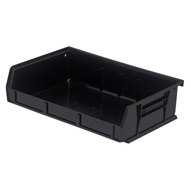 Ultra Stack and Hang Bins 7.38" W x 11" D x 3" H - Black - Case of 8