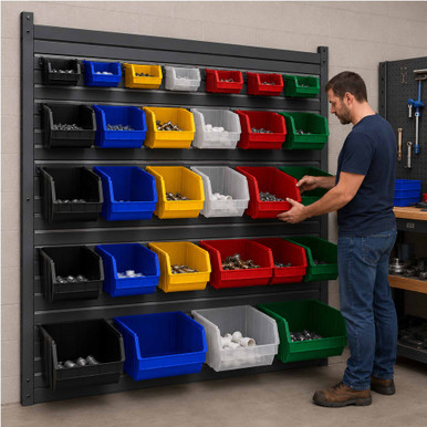Stone Ultra Stack and Hang Bins 7.38'' W x 4.13'' D x 3'' H - Case of 24 - alternate view (7.38 in W x 3 in D x 4.13 in 