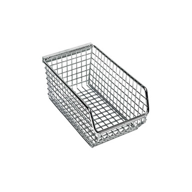 Ultra Mesh Stack and Hang Bin 7.25'' D x 4.25'' W x 3'' H - Chrome - Case of 20
