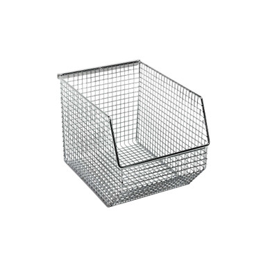 Ultra Mesh Stack and Hang Bin 10.5'' D x 8'' W x 7'' H - Chrome - Case of 10