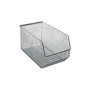 Ultra Mesh Stack and Hang Bin 14.5'' D x 8'' W x 7'' H - Chrome - Case of 10