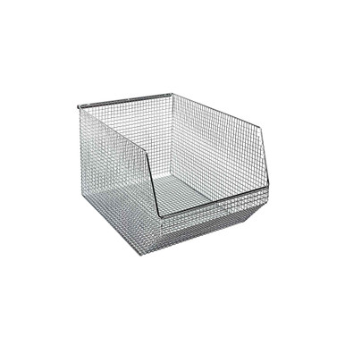 Ultra Mesh Stack and Hang Bin 18.5'' D x 11'' W x 10.25'' H - Chrome - Case of 5