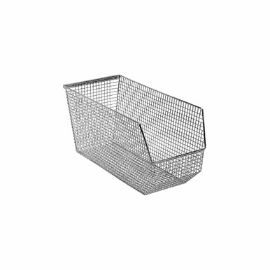 Ultra Mesh Stack and Hang Bin 17.75'' D x 8.13'' W x 9'' H - Chrome - Case of 5