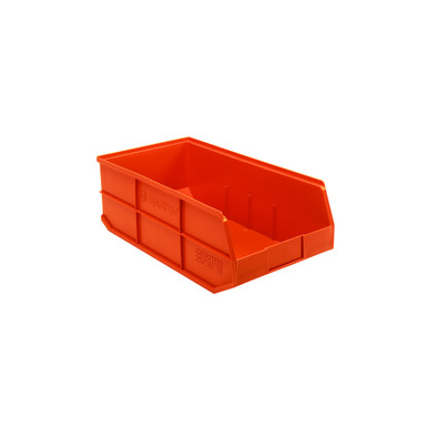 Stackable Shelf Bins 20.5" D x 11" W x 7" H - Orange - Case of 6