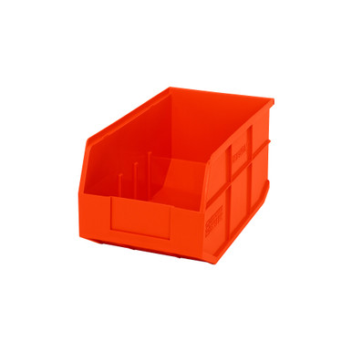 Stackable Shelf Bins 14" D x 8.25" W x 7" H - Orange - Case of 12