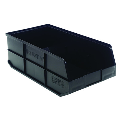 Stackable Shelf Bins 20.5" D x 11" W x 7" H - Black - Case of 6