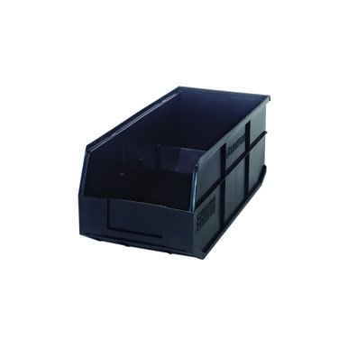 Stackable Shelf Bins 18" D x 8.25" W x 7" H - Black - Case of 6