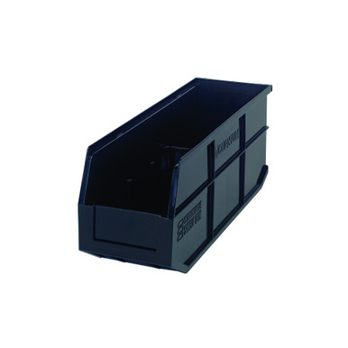 Stackable Shelf Bins 18" D x 6" W x 7" H - Black - Case of 6