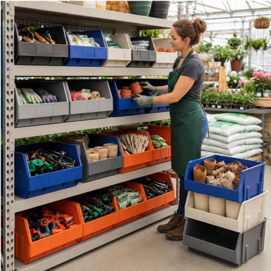 Black Stackable Shelf Bin 12'' L x 11'' W x 7'' H Case of 6 - alternate view (12 in W x 7 in D x 11 in H)
