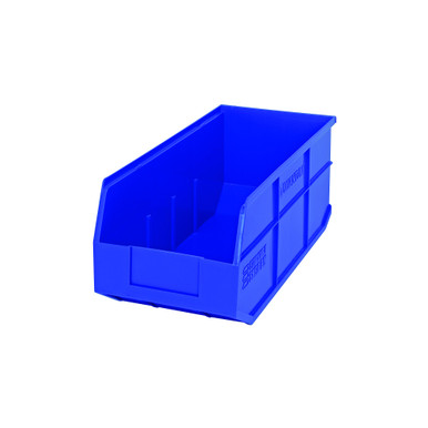 Stackable Shelf Bins 18" D x 8.25" W x 7" H - Blue - Case of 6