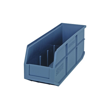 Stackable Shelf Bins 18" D x 6" W x 7" H - Gray - Case of 6