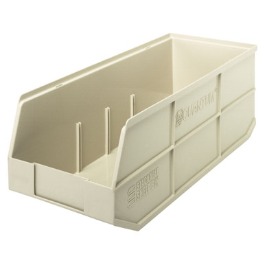 Stackable Shelf Bins 20.5" D x 8.25" W x 7" H - Ivory - Case of 6