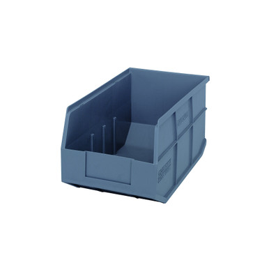 Stackable Shelf Bins 14" D x 8.25" W x 7" H - Gray - Case of 12