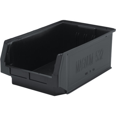 Magnum Series Bins 19.75" D x 12.38" W x 7.88" H - Black - Case of 6