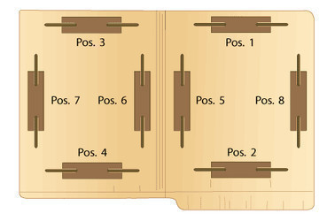 Manila File Folders with Red Color Stripe on End Tab - Letter Size - 11 Pt. Stock - Two Ply Tab - Fasteners 2 & 4 - 50/bx