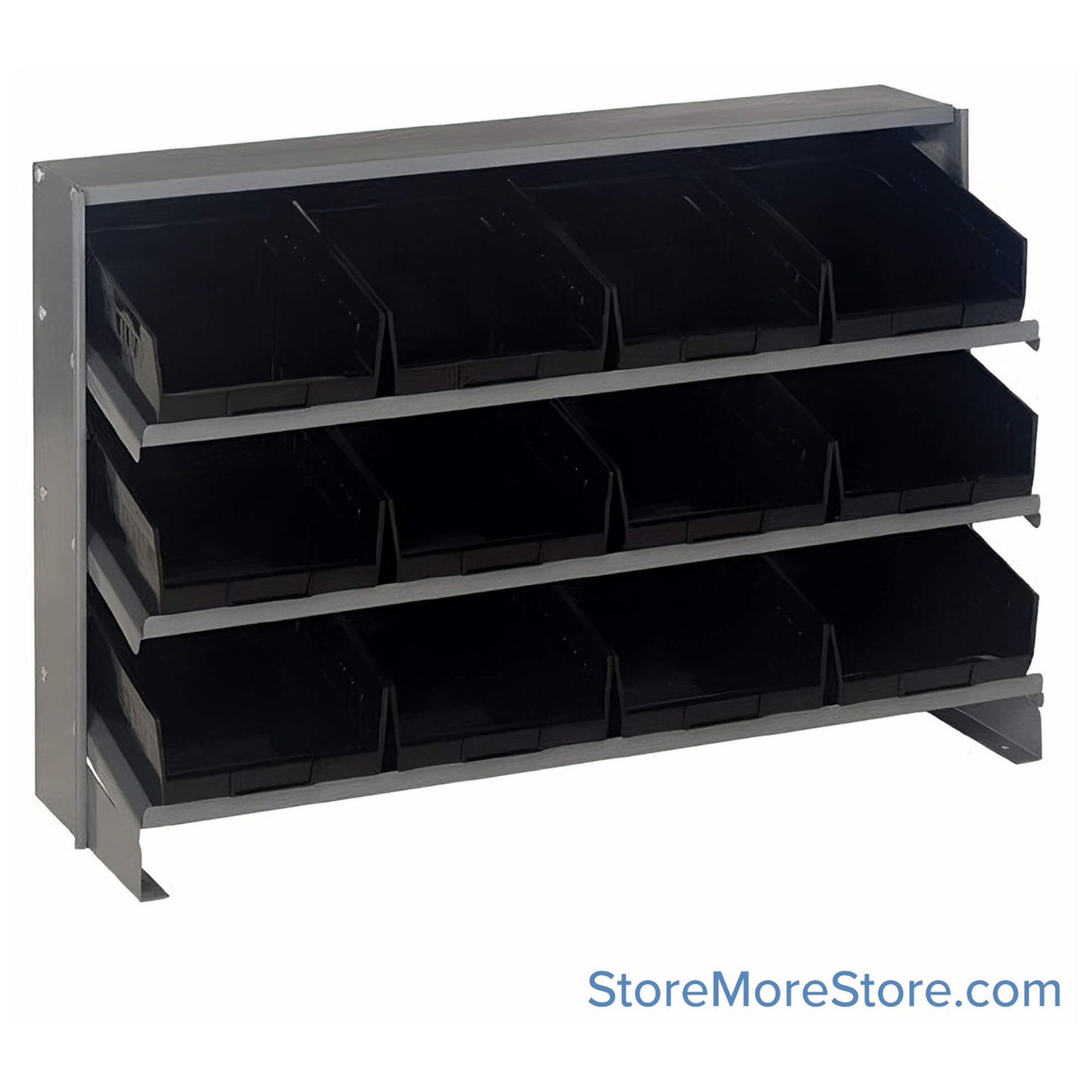 Workbench Bin Organizer, Black, 12 Bins