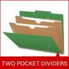 Letter Size Moss Green Pressboard Classification Folder, 2 Pocket Dividers, 2/5-Cut ROC Top Tab, 2" Tyvek Expansion – Box of 10