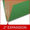 Letter Size Moss Green Pressboard Classification Folder, 2 Pocket Dividers, 2/5-Cut ROC Top Tab, 2" Tyvek Expansion – Box of 10